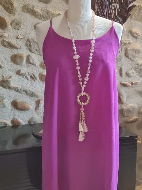 Robe courte dos croisé - Prune - Taille Unique jusque 42/44 – Image 2