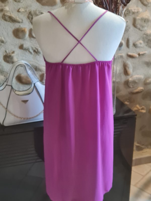 Robe courte dos croisé - Prune - Taille Unique jusque 42/44 – Image 4
