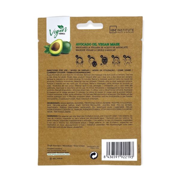 Masque Vegan en tissu à l'Huile d’Avocat - Nourrissant et Anti-âge – Image 2
