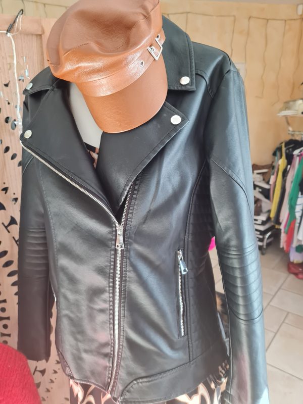 Perfecto simili zippé - T2 - Noir