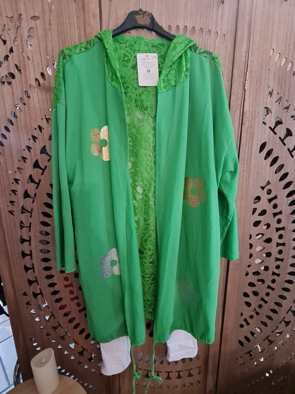 Gilet mi long FLOWERS dos dentelle - Taille unique jusqu'au 52 – Image 5