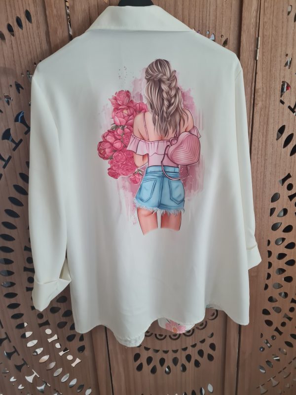 Veste Blazer imprimé "Jeune fille Sac coeur " - Taille unique du 40 au 46 – Image 2