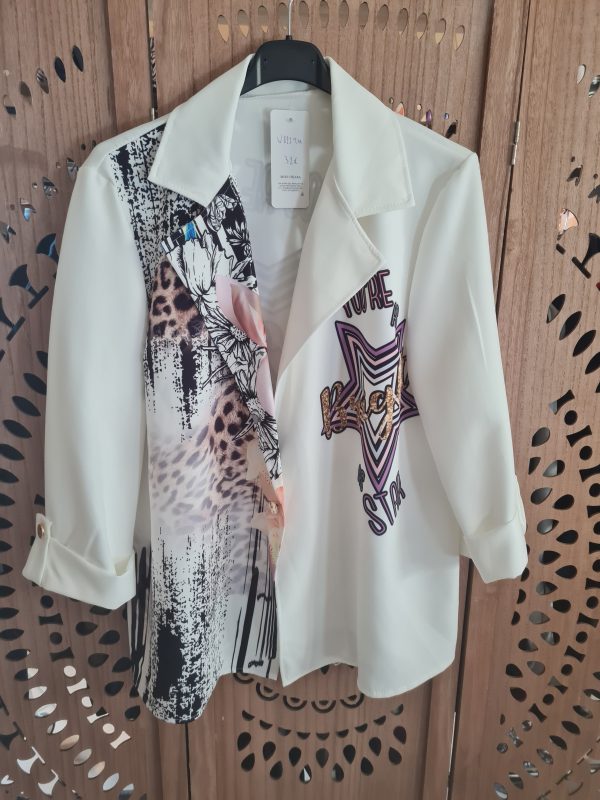 Veste Blazer imprimé " You're à star"  - Taille unique du 40 au 46