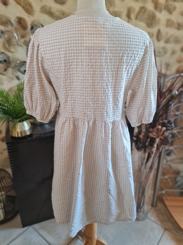 Robe courte imprimée Vichy - Taille unique du 36 au 42 – Image 4