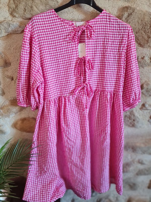 Robe courte imprimée Vichy - Taille unique du 36 au 42 – Image 10
