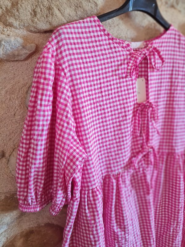 Robe courte imprimée Vichy - Taille unique du 36 au 42 – Image 9