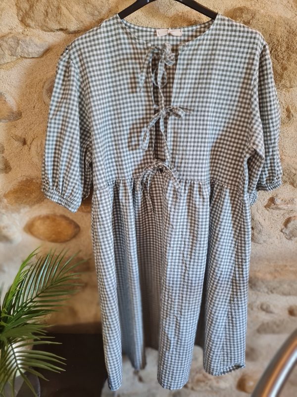 Robe courte imprimée Vichy - Taille unique du 36 au 42 – Image 6