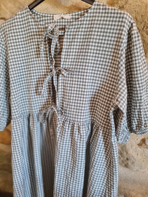 Robe courte imprimée Vichy - Taille unique du 36 au 42 – Image 5