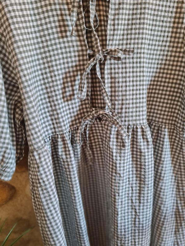 Robe courte imprimée Vichy - Taille unique du 36 au 42 – Image 7