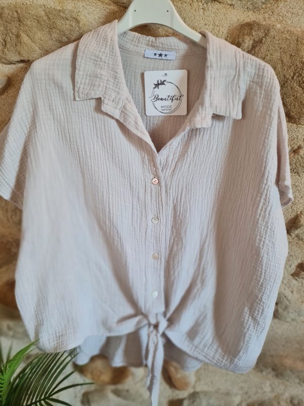 Chemise en gaz de coton - Beige - Taille unique du 36 au 44 – Image 6