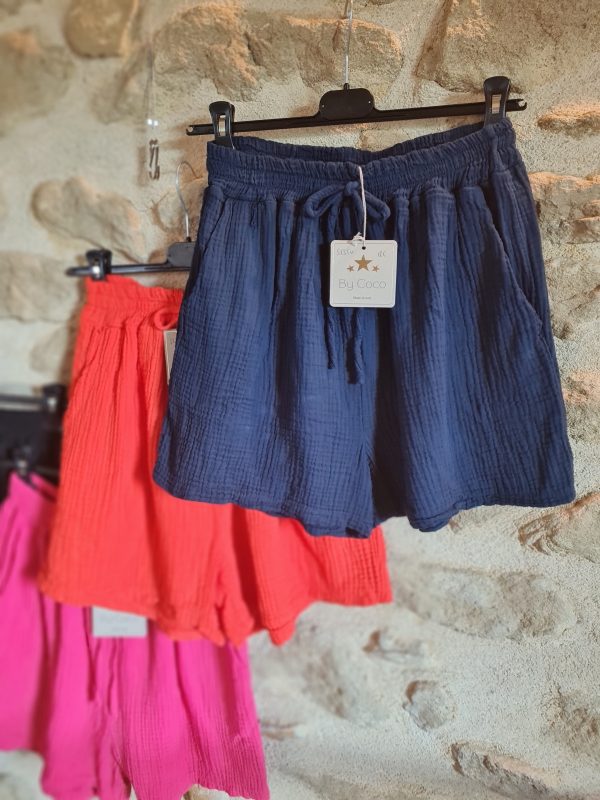 Short en gaz de coton - Taille unique du 36 au 44