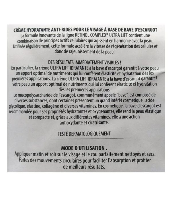 Crème hydratante et Anti-rides à la Bave d'Escargot - 50ml – Image 2