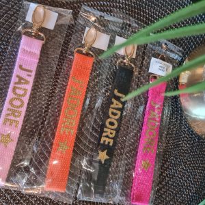 Porte clef ou bijou de sac "J'adore"