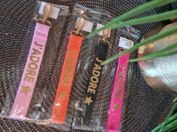 Porte clef ou bijou de sac "J'adore"