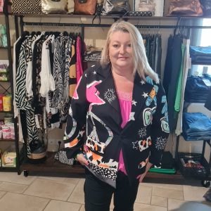 Veste Blazer colorée imprimée TU jusqu'au 50/52