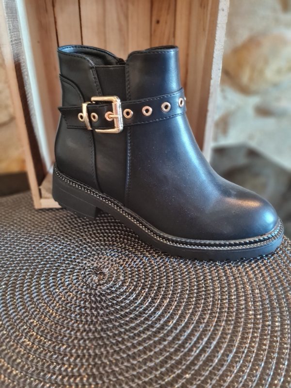 Boots noires avec boucle dorée – Image 6