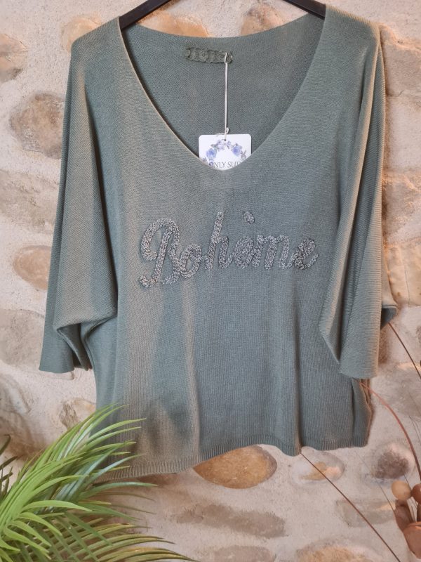 Pull fin Bohème coupe chauve souris TU jusqu'au 42 – Image 4