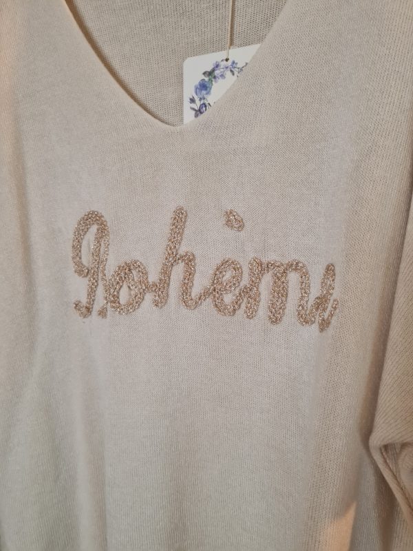 Pull fin Bohème coupe chauve souris TU jusqu'au 42 – Image 2
