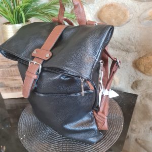 Grand Sac à main NOIR original, simili , à porter à dos