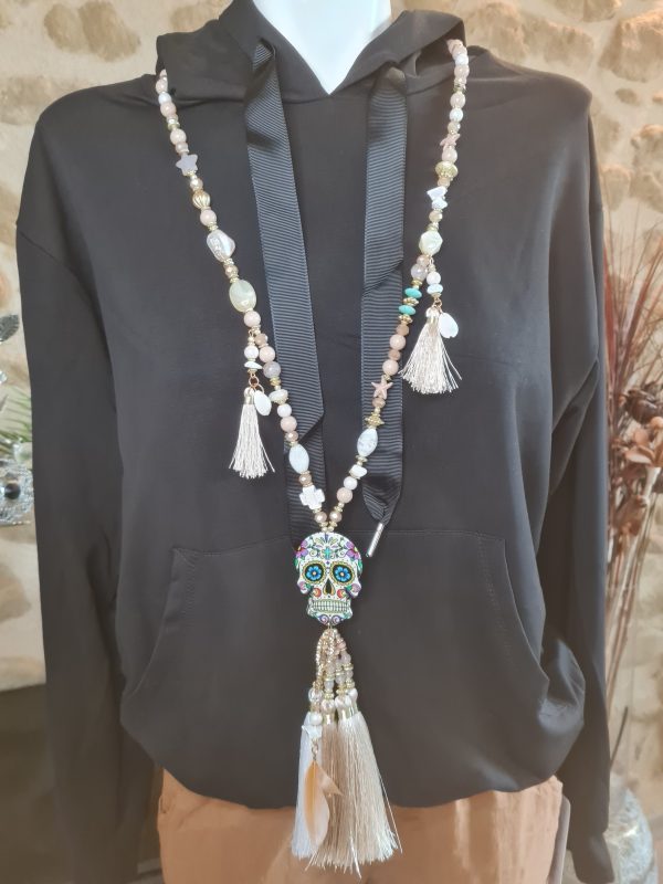 Collier sautoir avec perles avec TDM