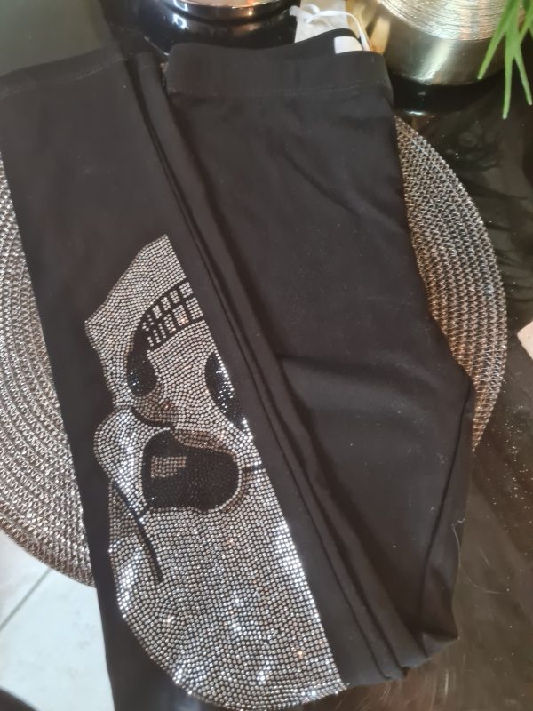 Legging noir TDM strass S/M ou L/XL – Image 2