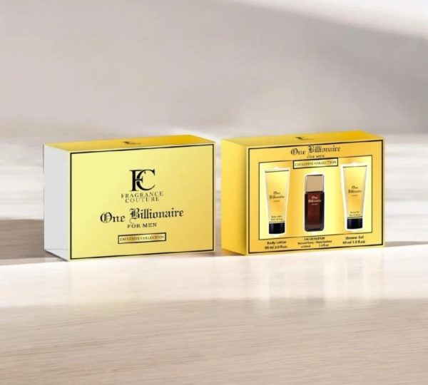 Coffret Homme One Billionnaire inspi olfactives "One million de PR " - Eau de parfum 100ml + Body lotion 90ml + Gel douche 90ml