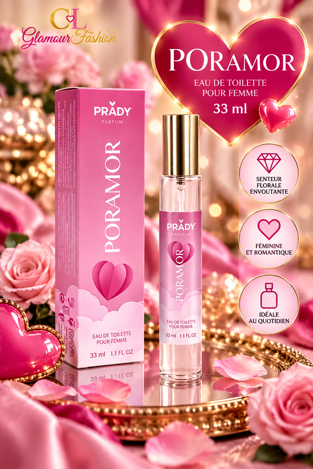 Eau de toilette Poramor inspi olfactives "Amor Amor" - Femme - 33 ml -