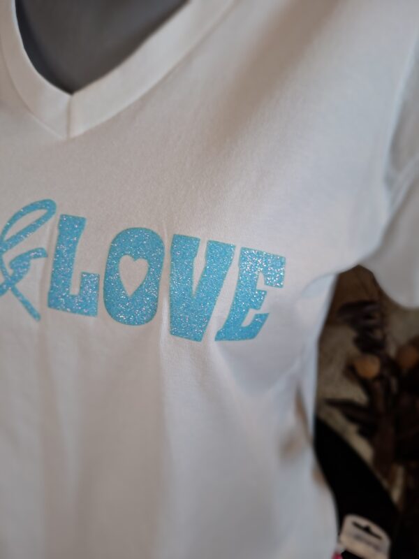 Tee shirt Rock & Love bleu ciel  pailletté TU MT – Image 3