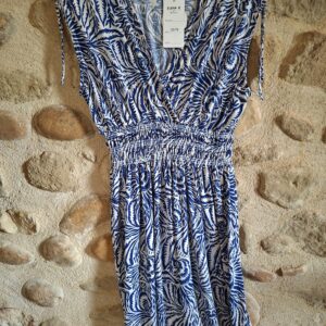 Robe Magique courte imprimée -Bleu et blanc - 36 au 52