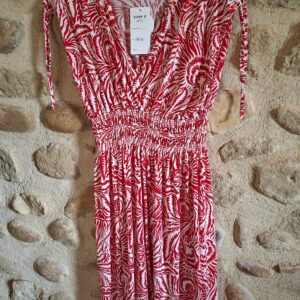Robe Magique courte imprimée - Rouge et blanc - 36 au 52