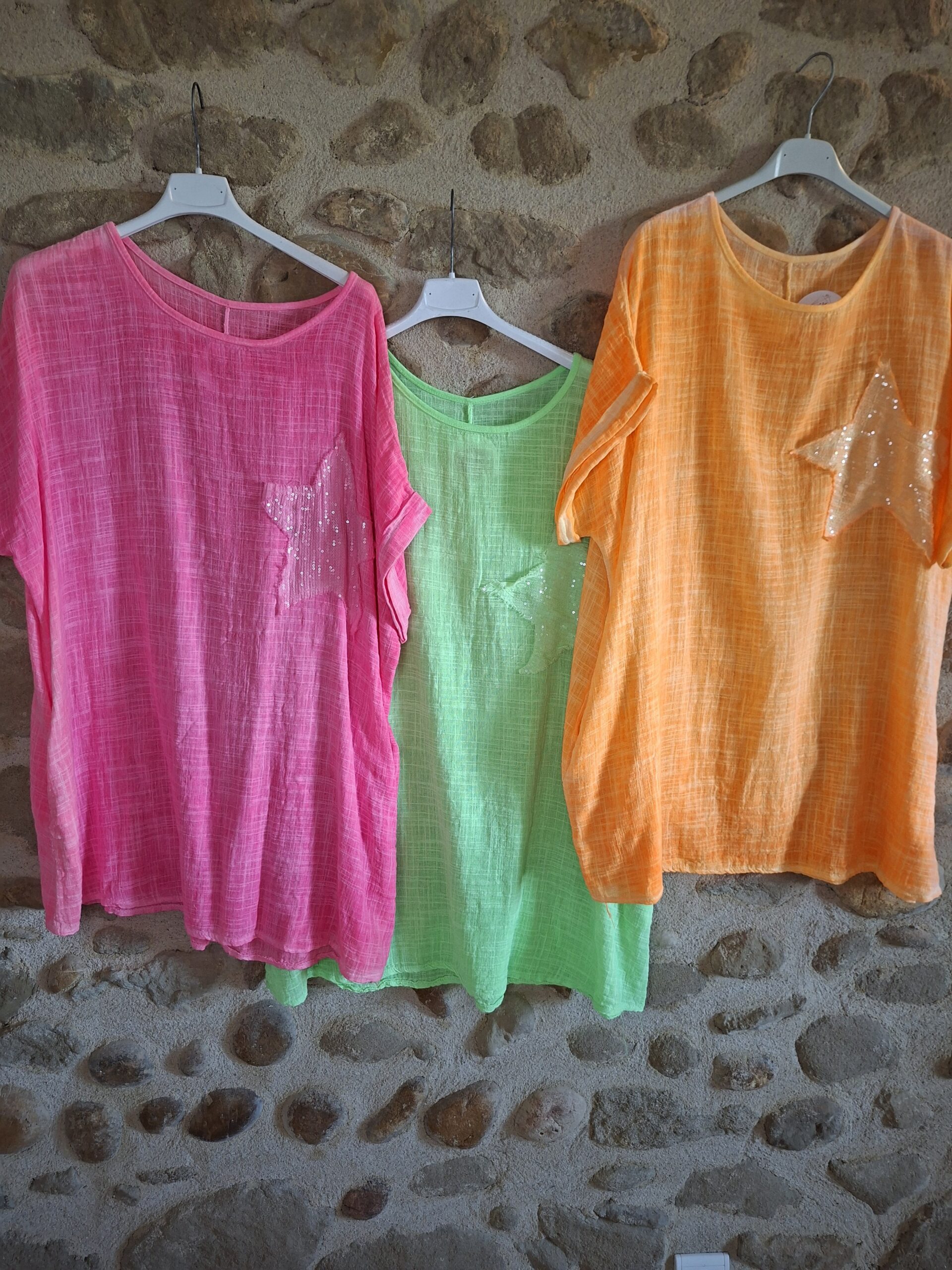 T-shirt Fluo Etoile 100% coton - TU GT - 46 au 52 – Image 6