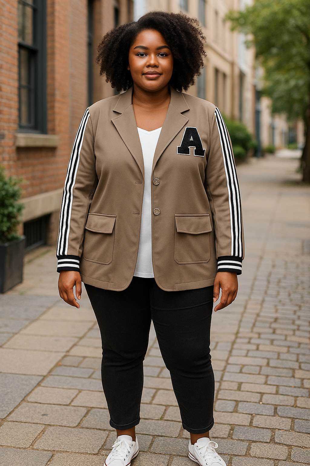 Veste "A" type Blazer avec rayures manches - 2 boutons - TU GT - 46 au 52/54