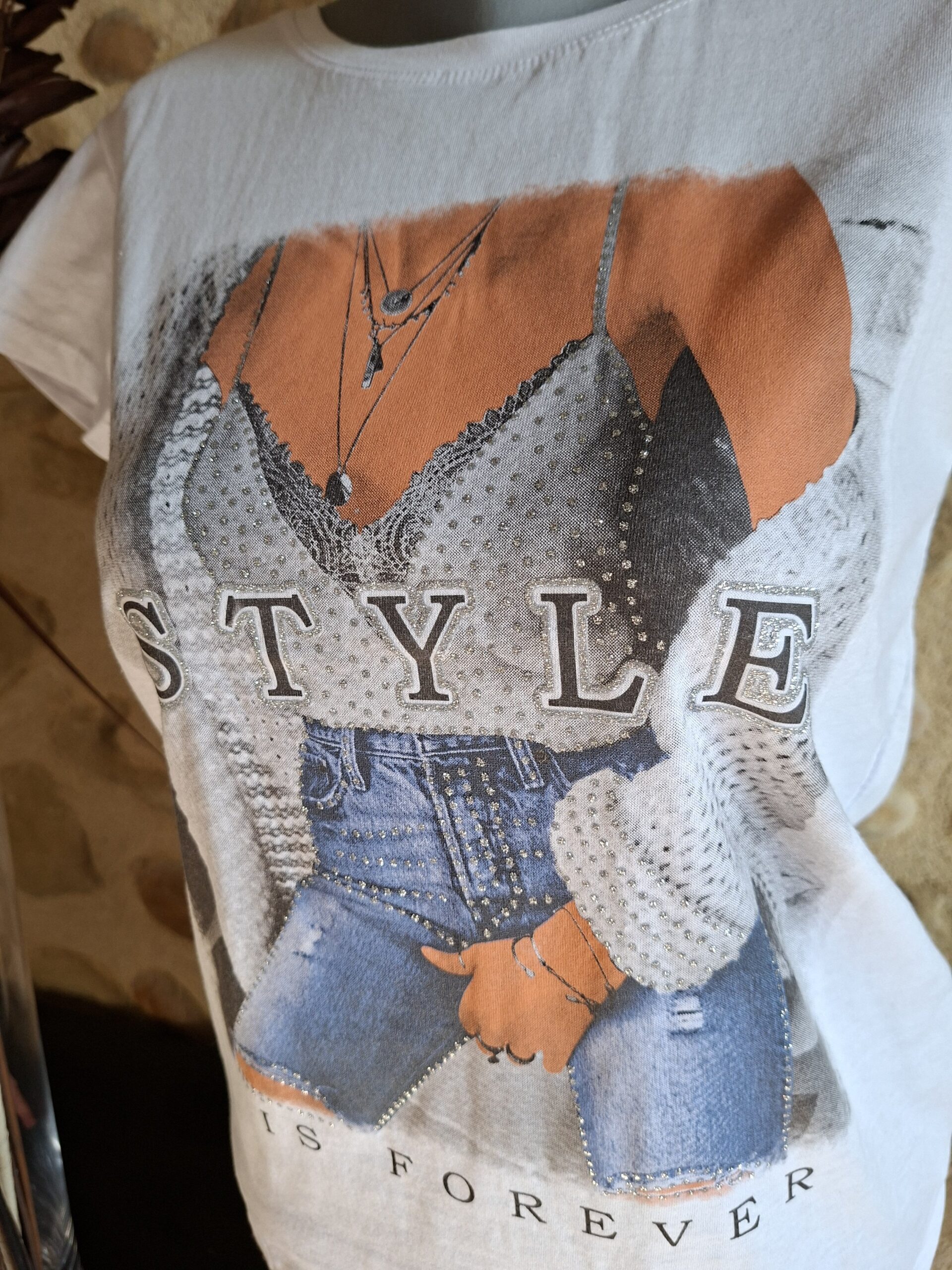 TS Jean Blanc imprimé - Coton - Taille M ou XL