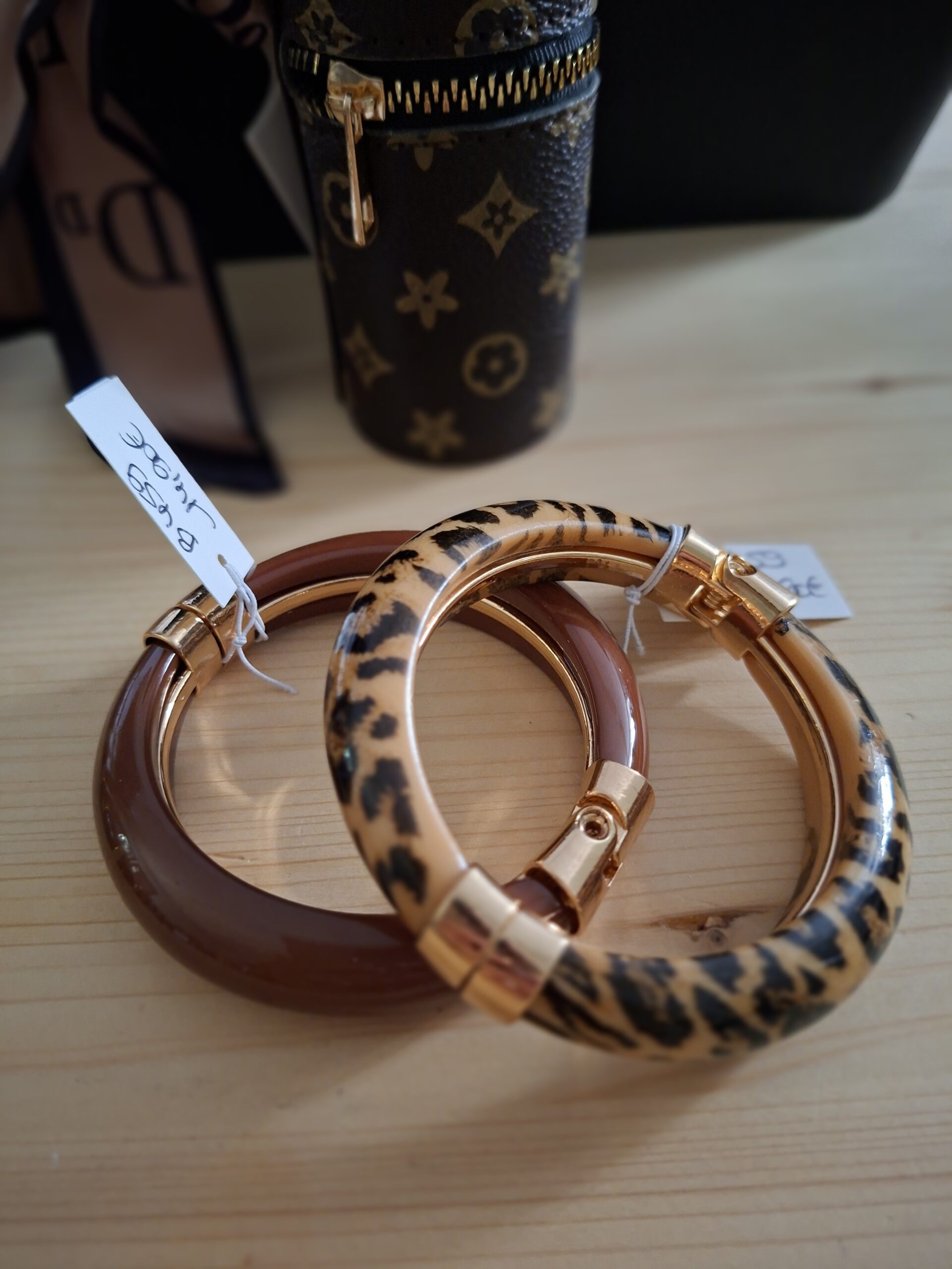 Bracelet Jonc Chocolat et Doré – Image 7