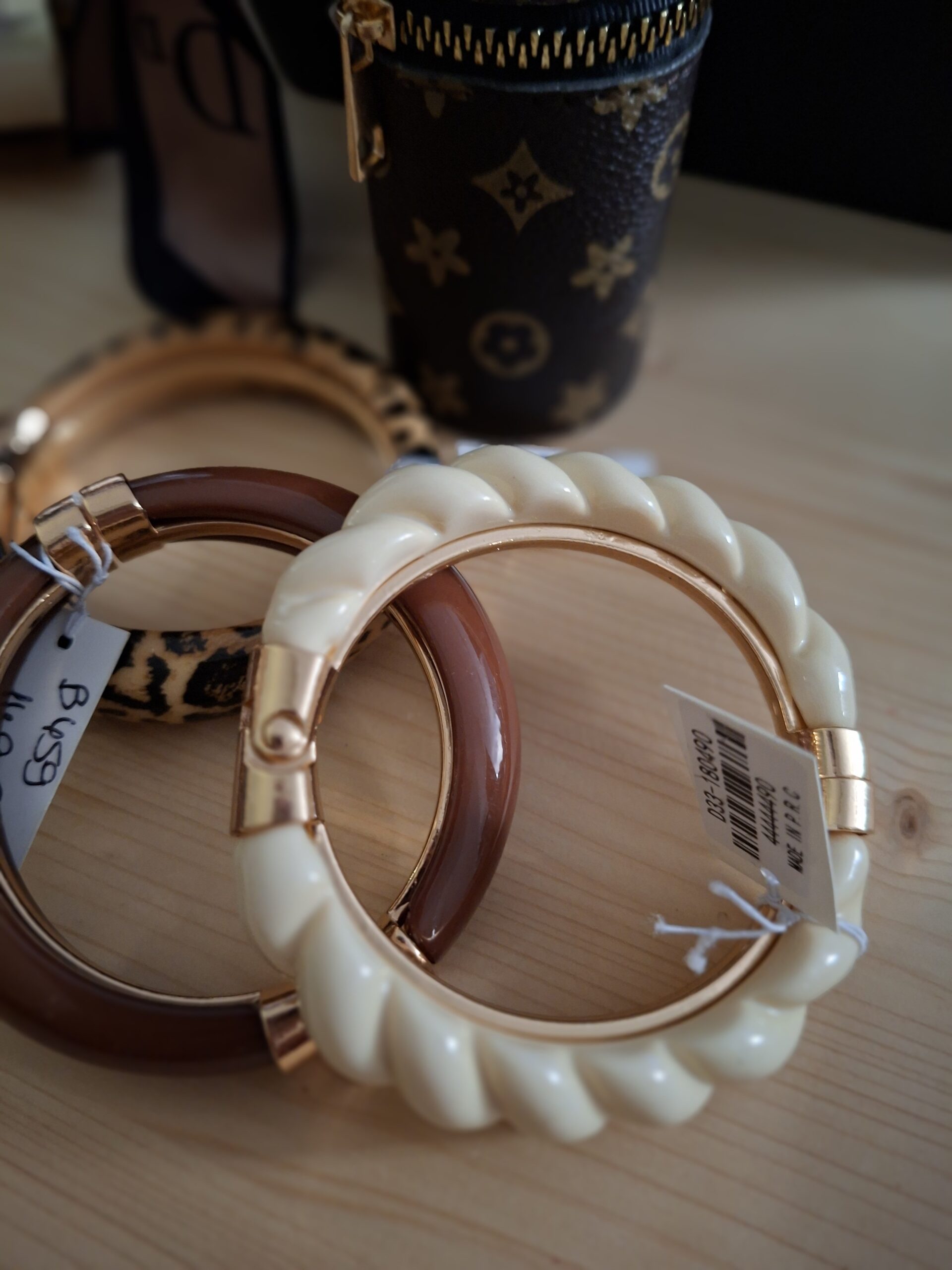 Bracelet Jonc Chocolat et Doré – Image 6