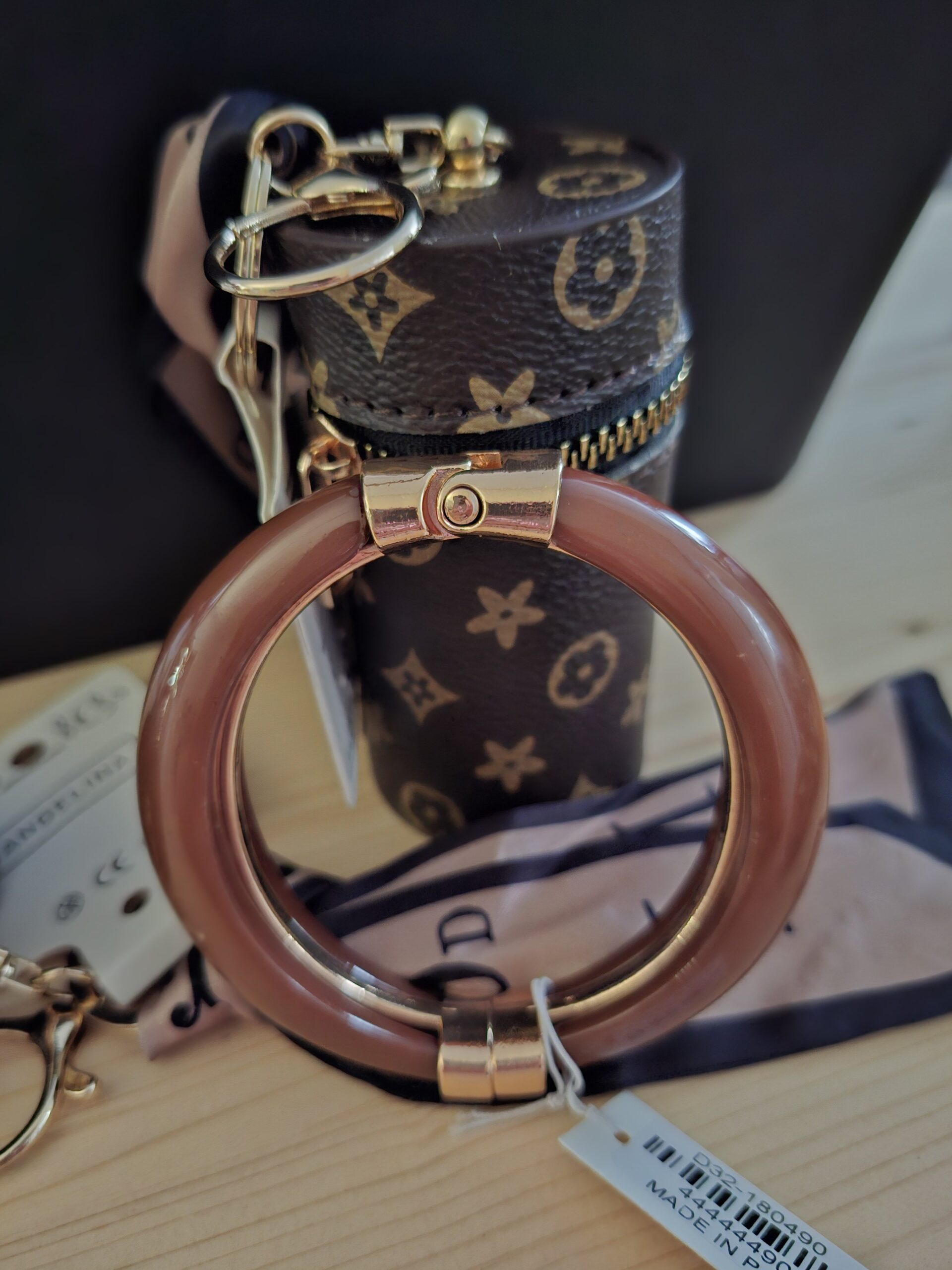 Bracelet Jonc Chocolat et Doré