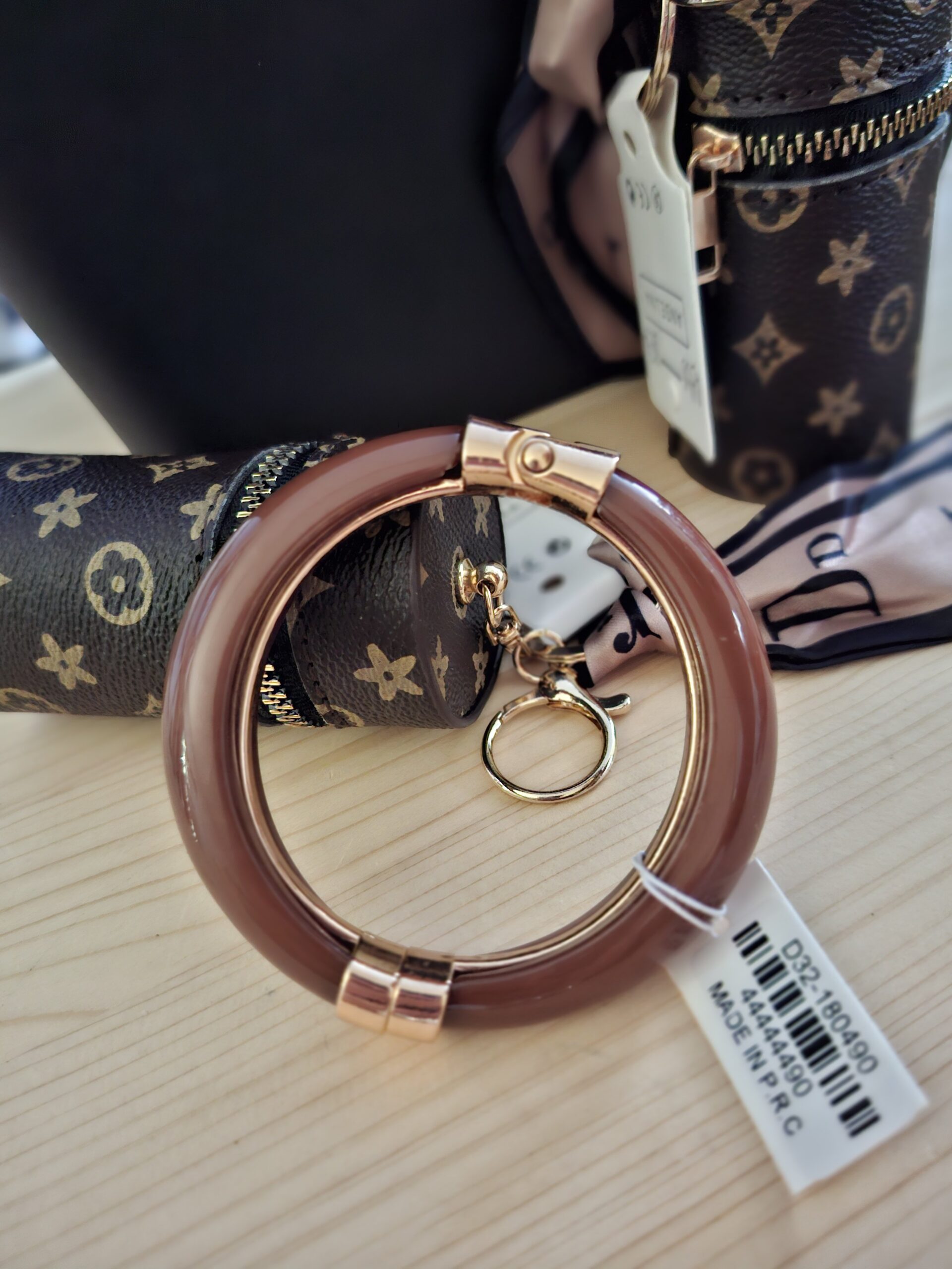 Bracelet Jonc Chocolat et Doré – Image 3