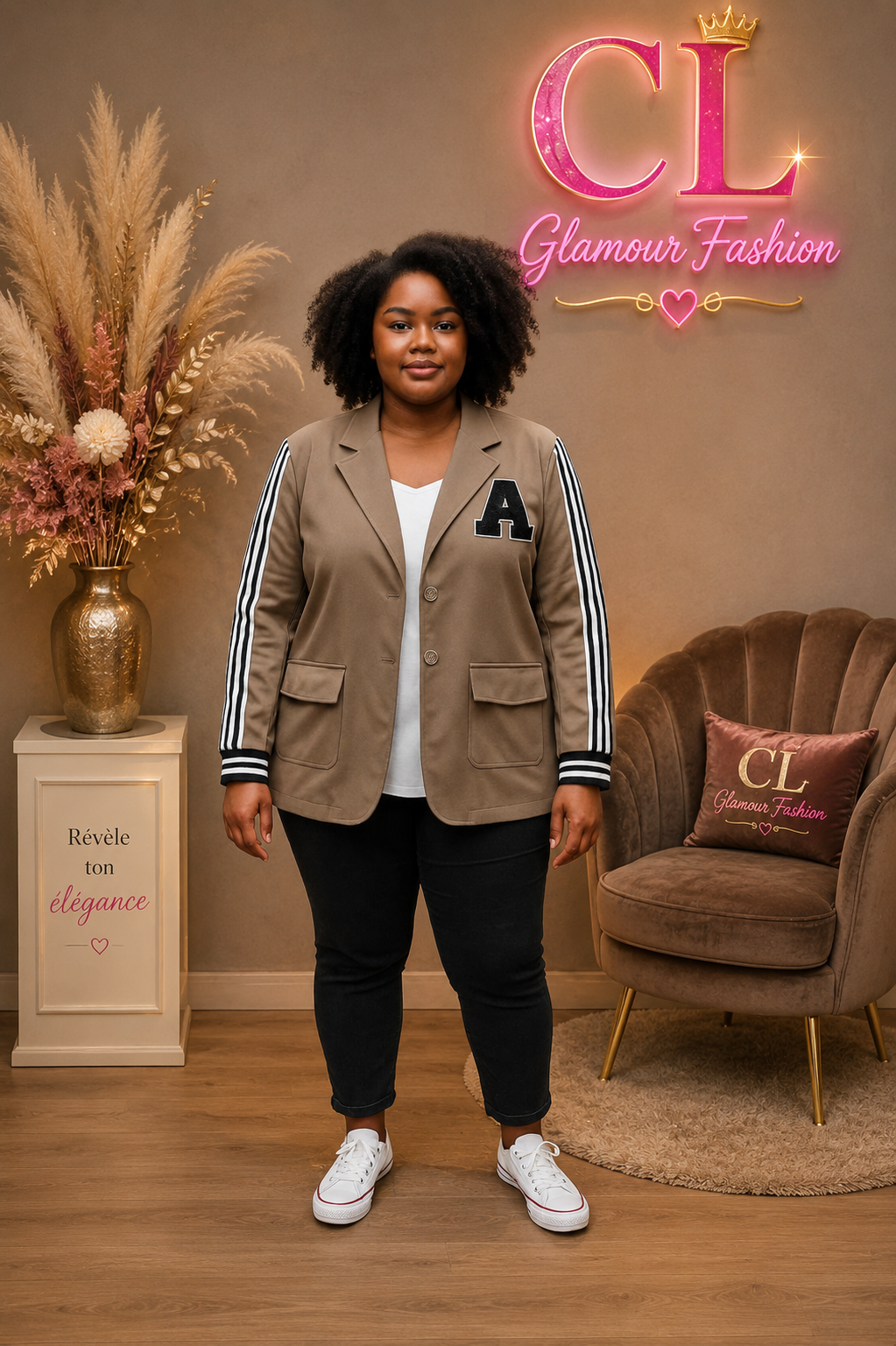Veste Blazer "A" avec rayures manches - 2 boutons - TU GT - 46 au 52/54 – Image 2