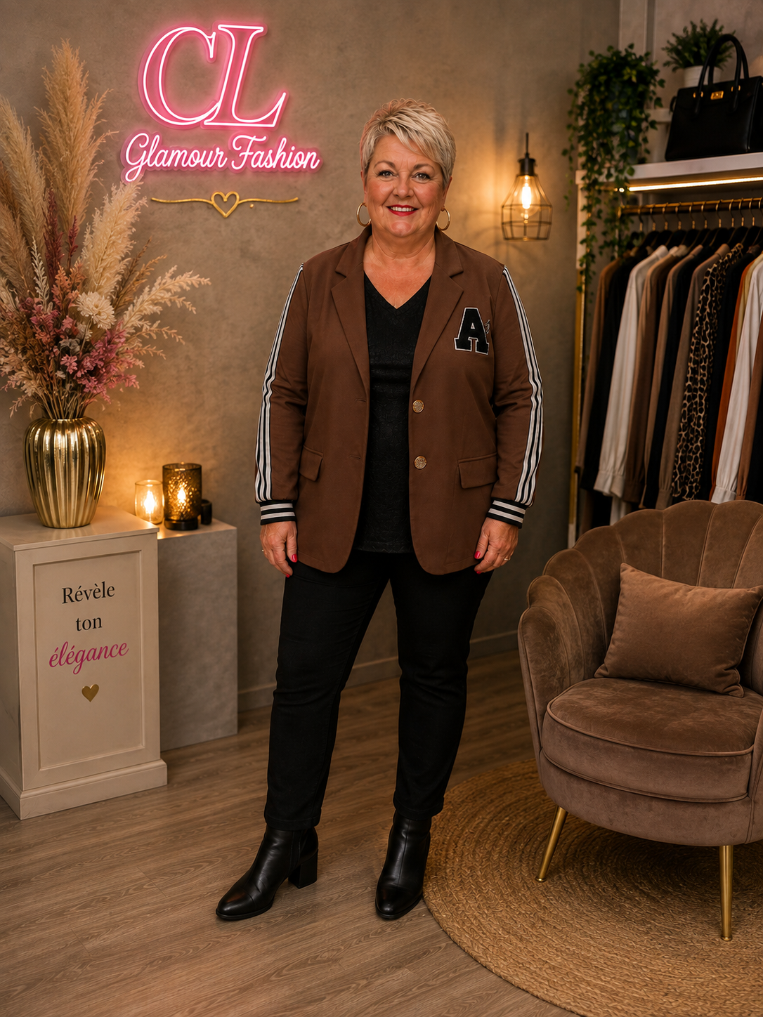 Veste Blazer "A" avec rayures manches - 2 boutons - TU GT - 46 au 52/54 – Image 4
