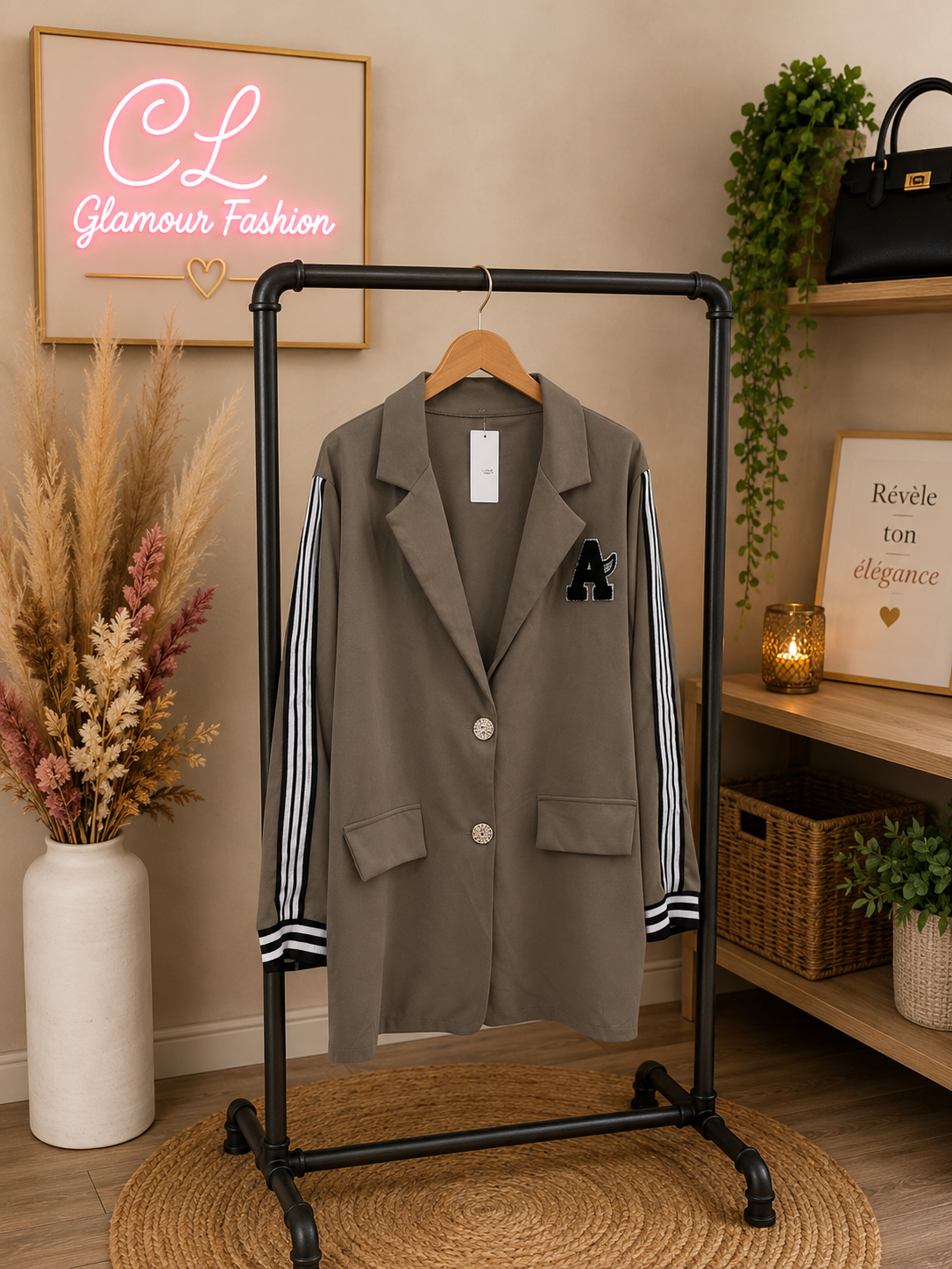 Veste Blazer "A" avec rayures manches - 2 boutons - TU GT - 46 au 52/54 – Image 3