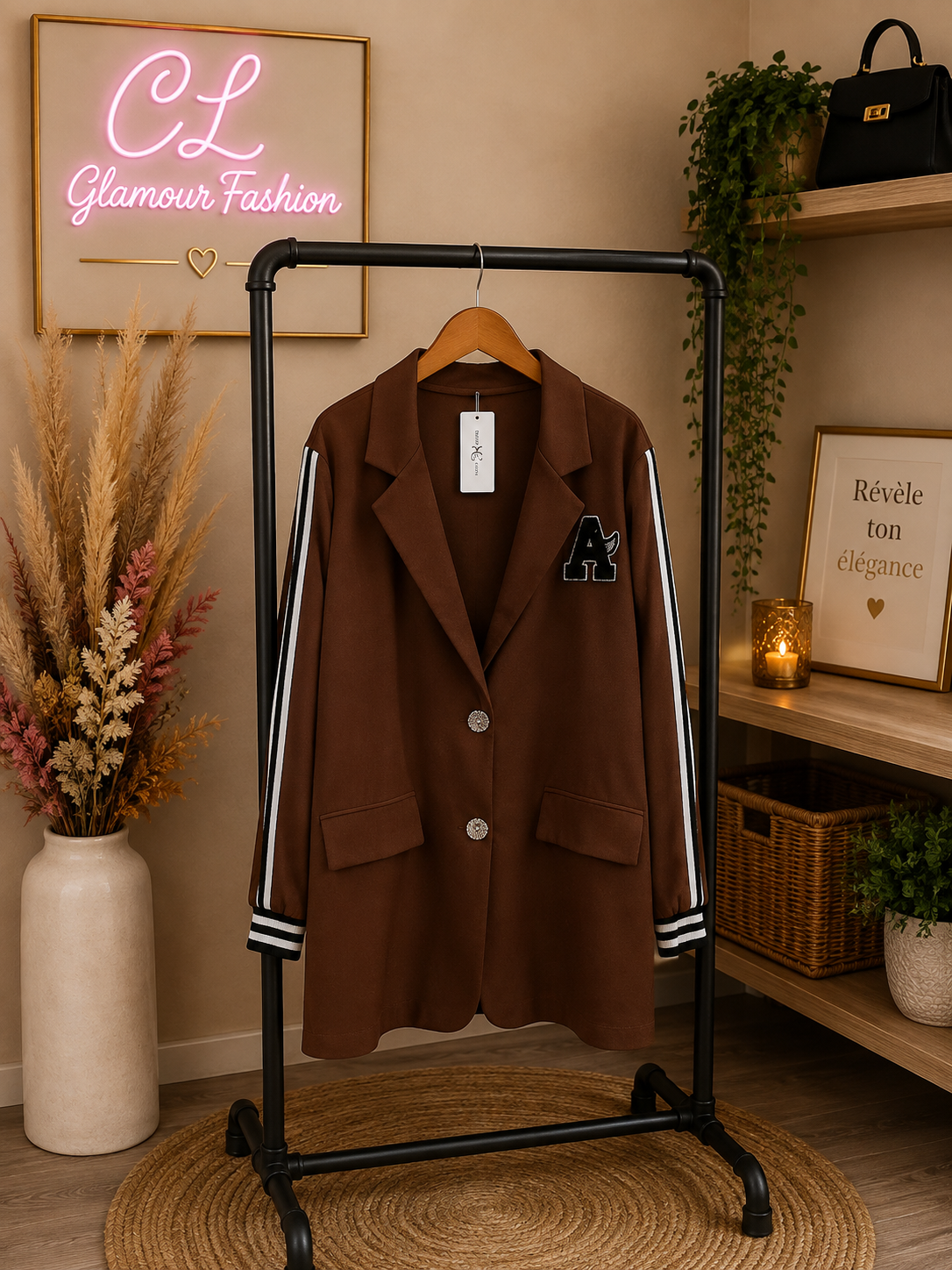 Veste Blazer "A" avec rayures manches - 2 boutons - TU GT - 46 au 52/54 – Image 5