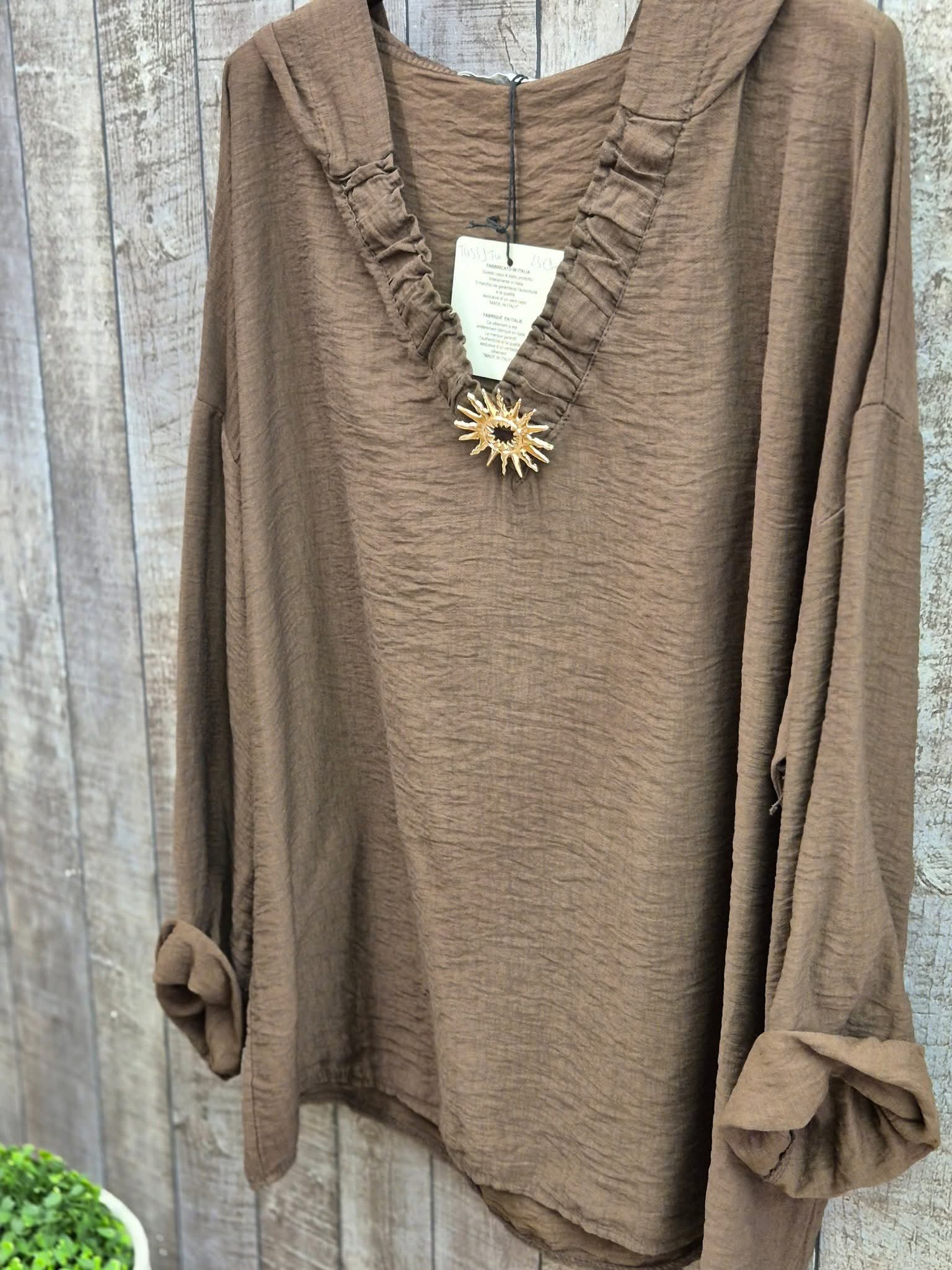 Haut à capuche avec broche Soleil - TU MT - 38 au 44 – Image 5