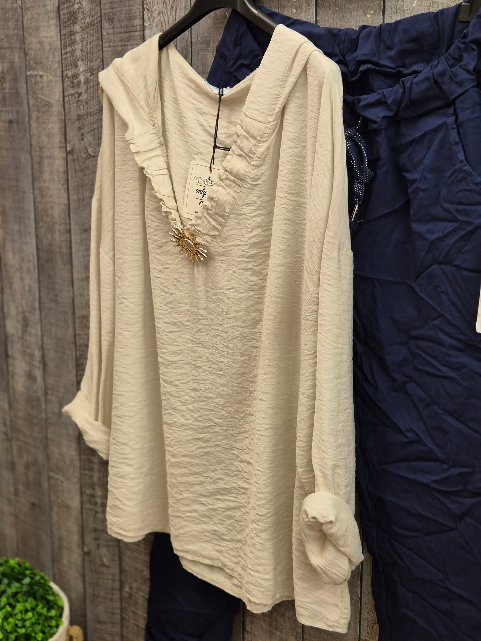 Haut à capuche avec broche Soleil - TU MT - 38 au 44 – Image 9