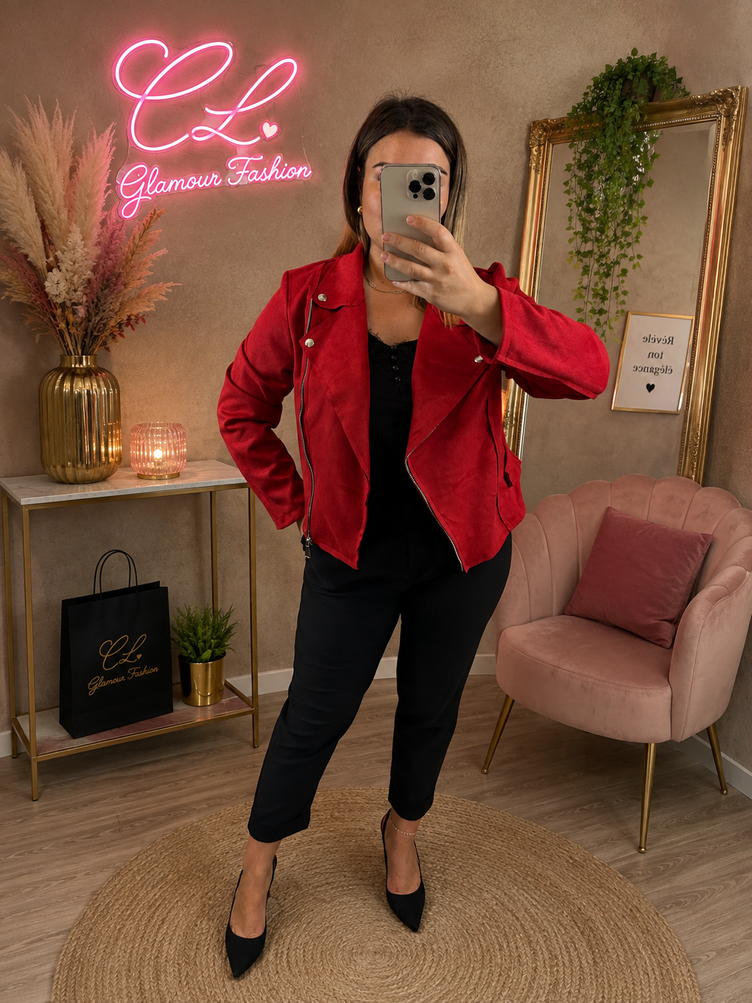 Veste style perfecto - Rouge - T2XL à la T5XL – Image 4