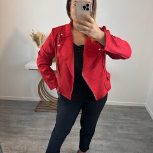Veste style perfecto - Rouge - de la T2XL à la T5XL