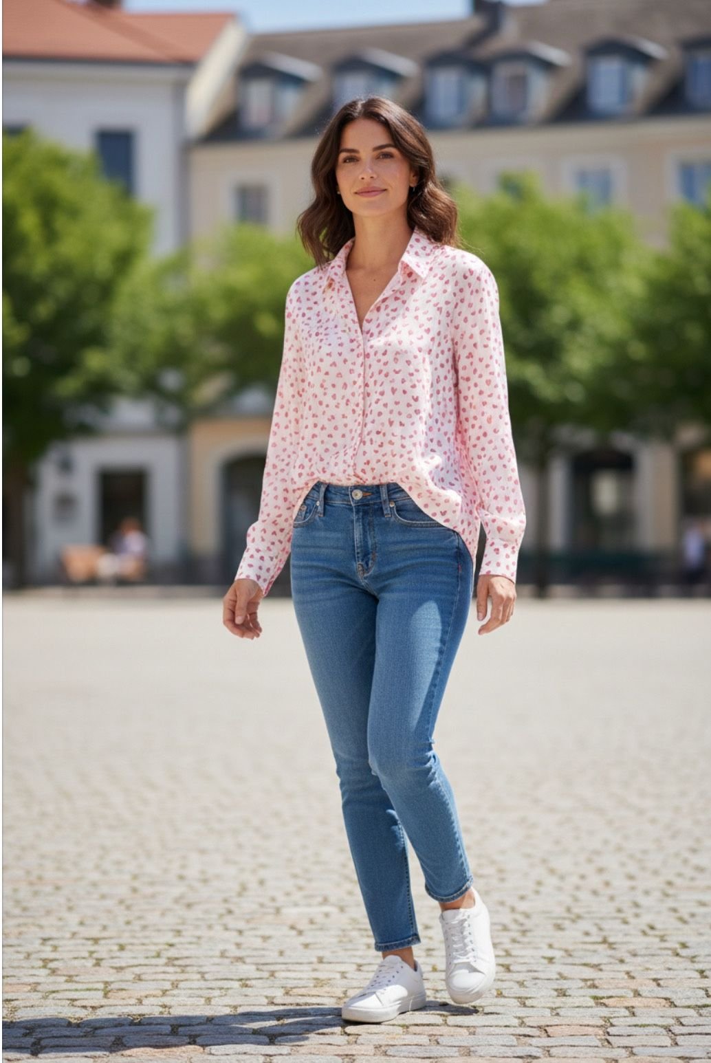 Chemise ML "Coeur" - Rose - TU MT du 42 au 46 – Image 2