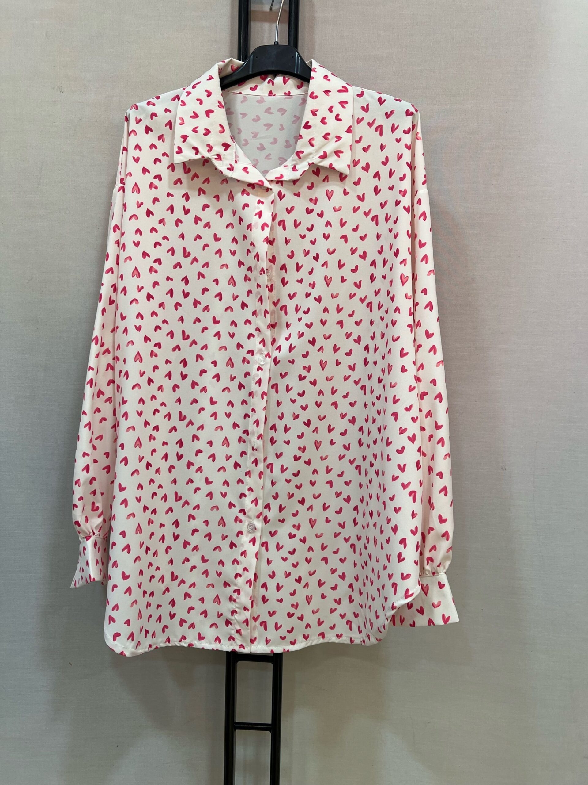 Chemise ML "Coeur" - Rose - TU MT du 42 au 46 – Image 3