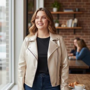 Veste style perfecto suédine - Doré - de la T2XL à la T5XL