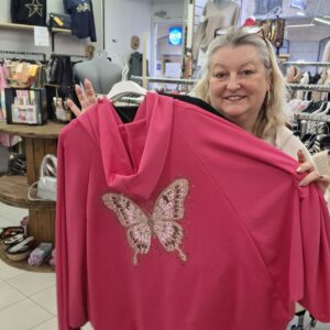 Gilet zippé papillon strass dos - TU TGT