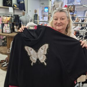 Gilet zippé papillon strass dos - TU TGT